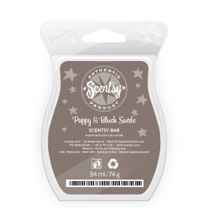 scentsy poppy and blush suede scented wax bar