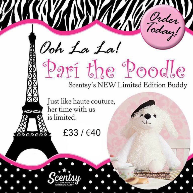 Say Bonjour To Pari The Poodle Dog Scentsy Buddy