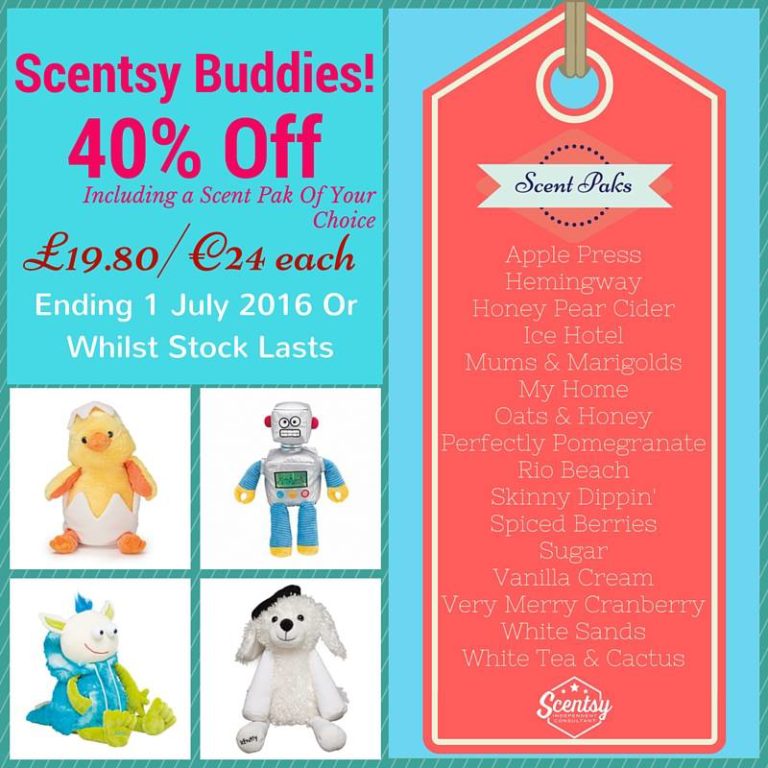 Scentsy Buddy Sale – 40% Off Selected Scented Soft Toys