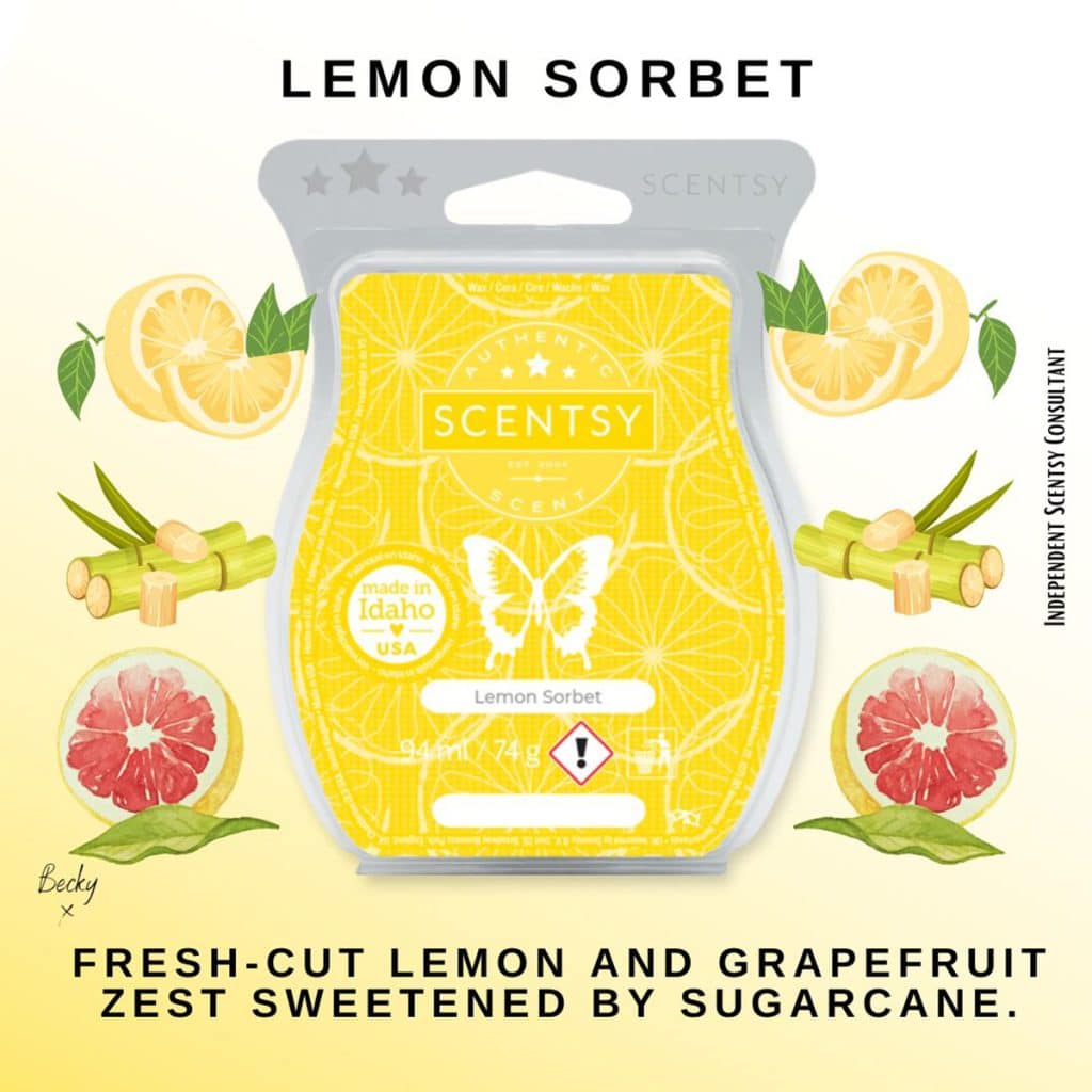 Lemon Sorbet Scentsy Wax Bar The Candle Boutique Scentsy UK Consultant