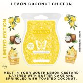 Lemon Coconut Chiffon Scentsy Wax Bar Styled