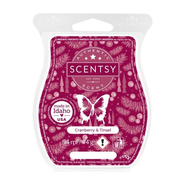Cranberry & Tinsel Scentsy Wax Bar Melt