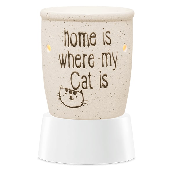 Home Is Where My Cat Is Mini Warmer with Tabletop Base