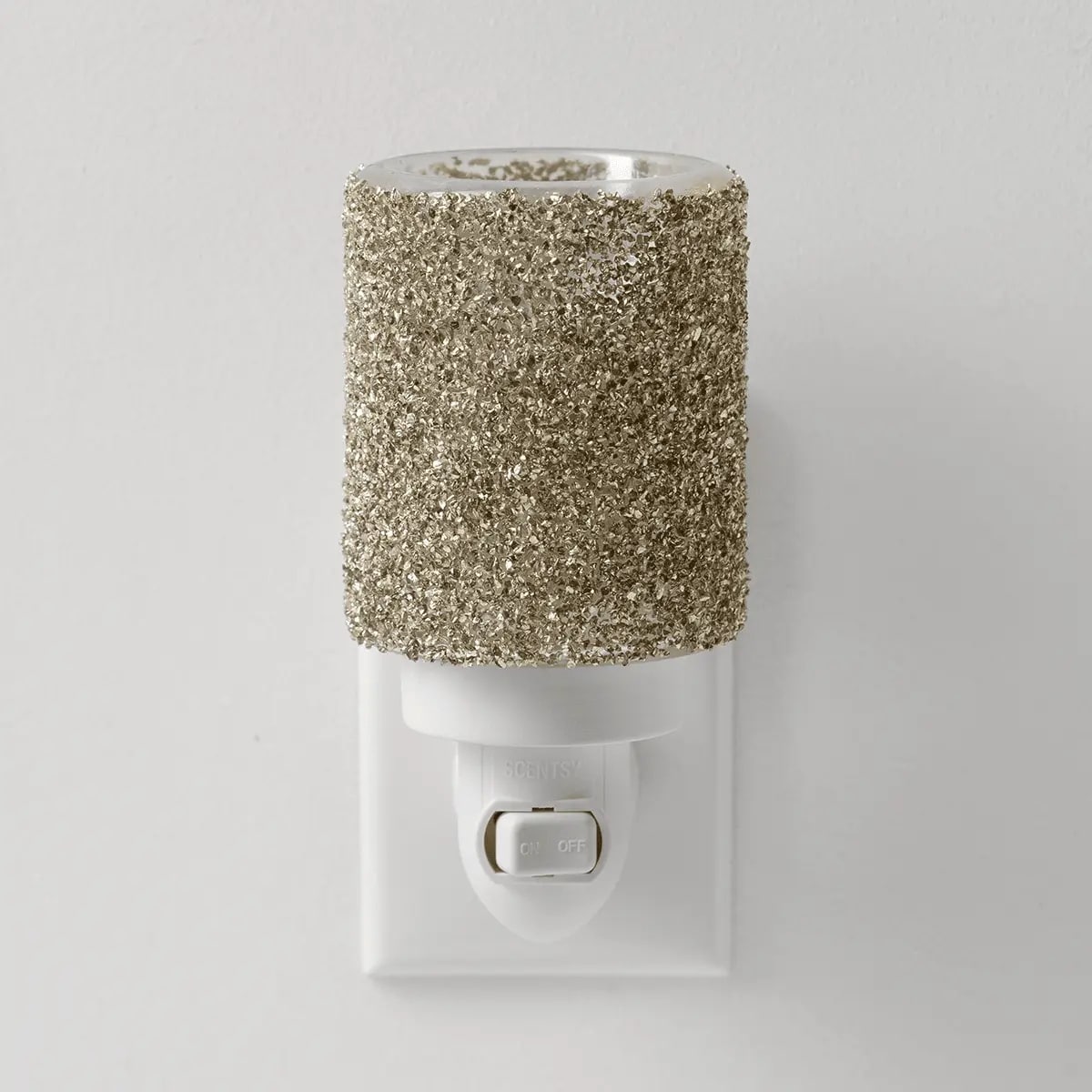 Glitter Silver Plugin Mini Warmer Switched Off Glitter Silver Plugin Mini Warmer Switched Off