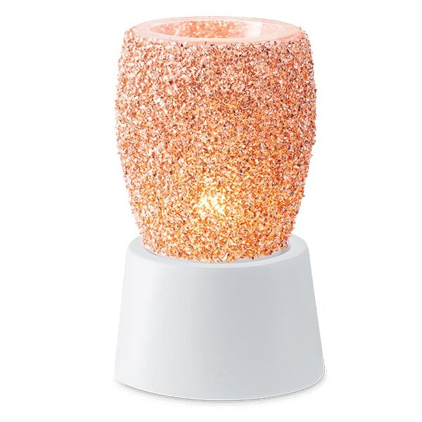 Glitter Rose Gold Mini Warmer with Tabletop Base