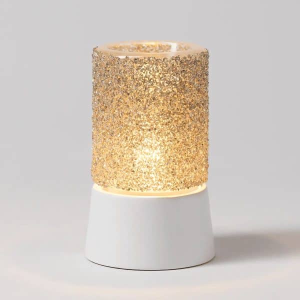 Glitter Silver Mini Warmer with Tabletop Base