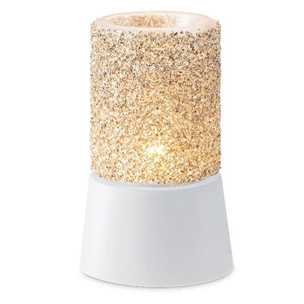 Glitter Silver Mini Warmer with Tabletop Base