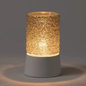 Glitter Silver Mini Warmer with Tabletop Base Dark Setting