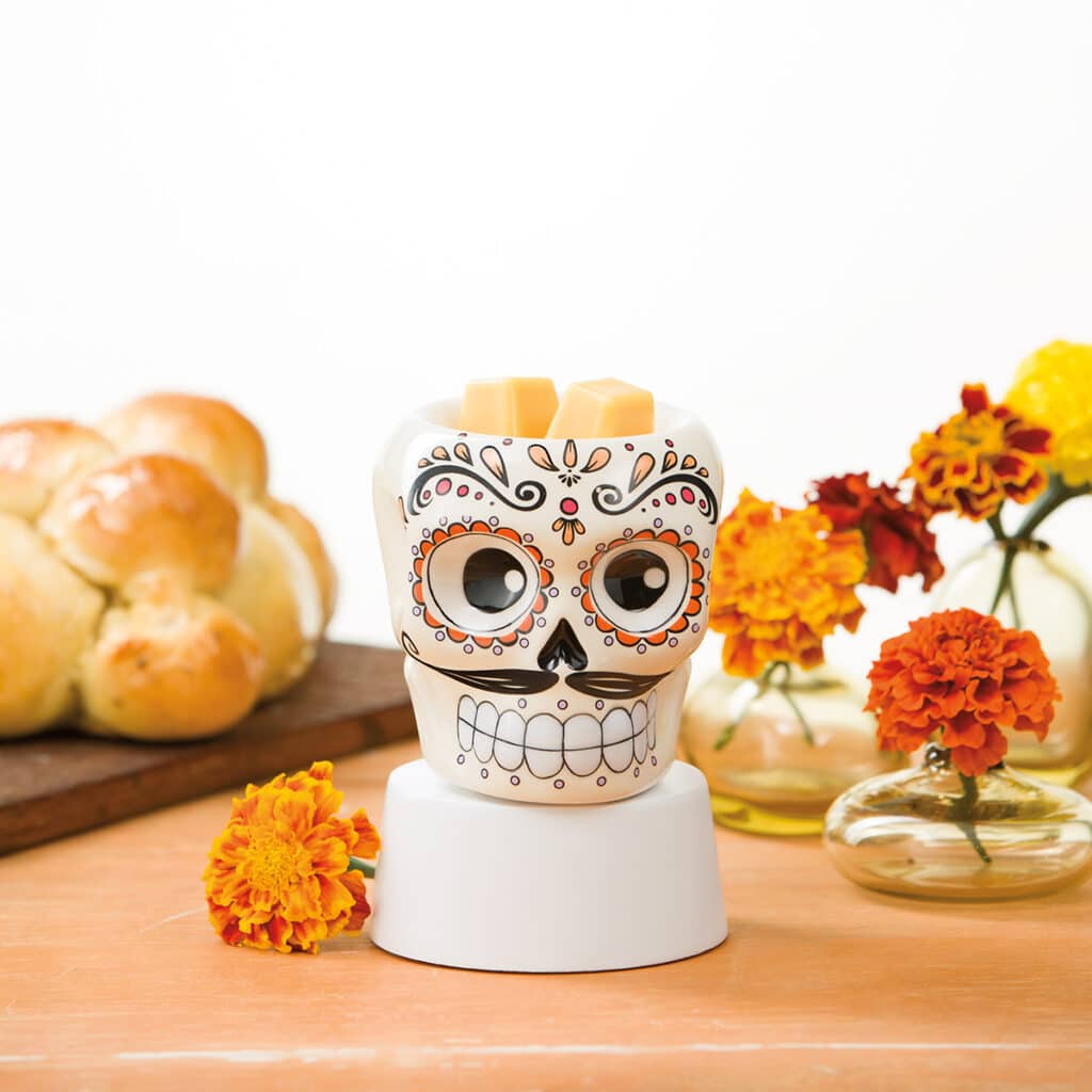 Sugar Skull Mini Warmer with Tabletop Base