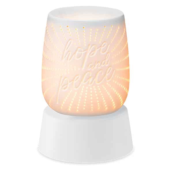 Hope and Peace Mini Scentsy Warmer With Tabletop Base