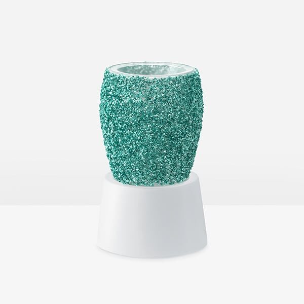 Glitter Teal Scentsy Mini Warmer with Tabletop Base