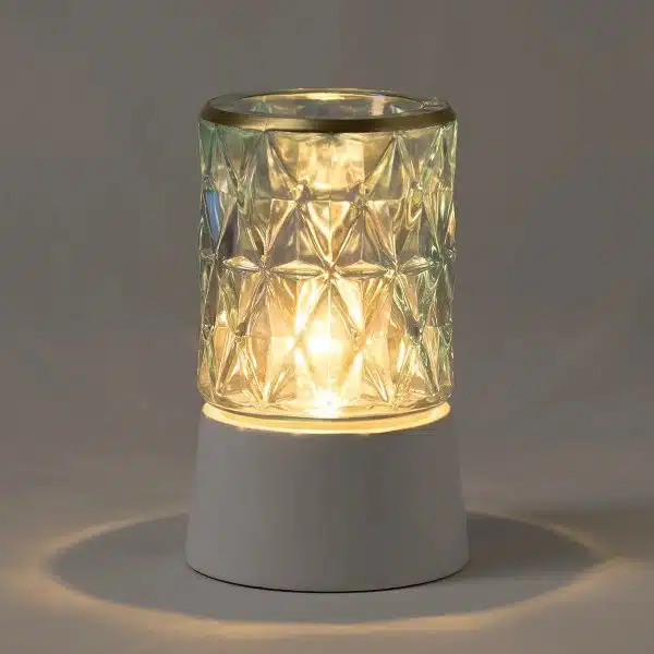 Crowned in Gold Mini Warmer with Tabletop Base Dark Setting Crowned in Gold Mini Warmer with Tabletop Base Dark Setting