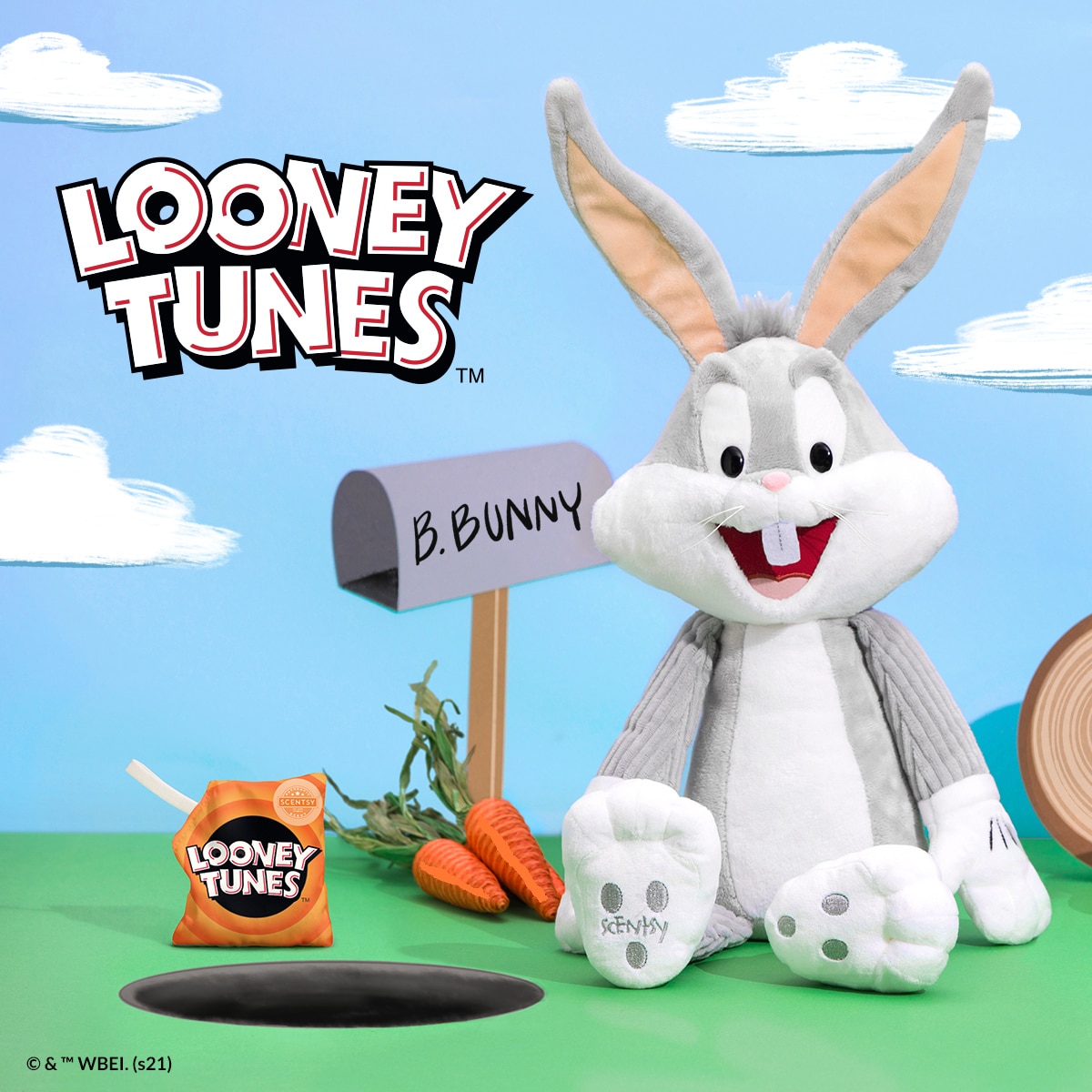 Scentsy Buddy LOONEY TUNES Bugs Bunny & Daffy Duck Scent Paks