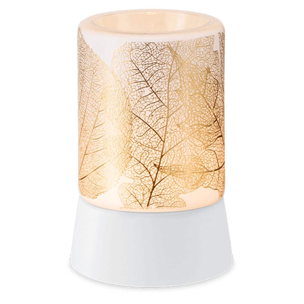 Gilded Leaves Scentsy Mini Warmer With Tabletop Base The Candle