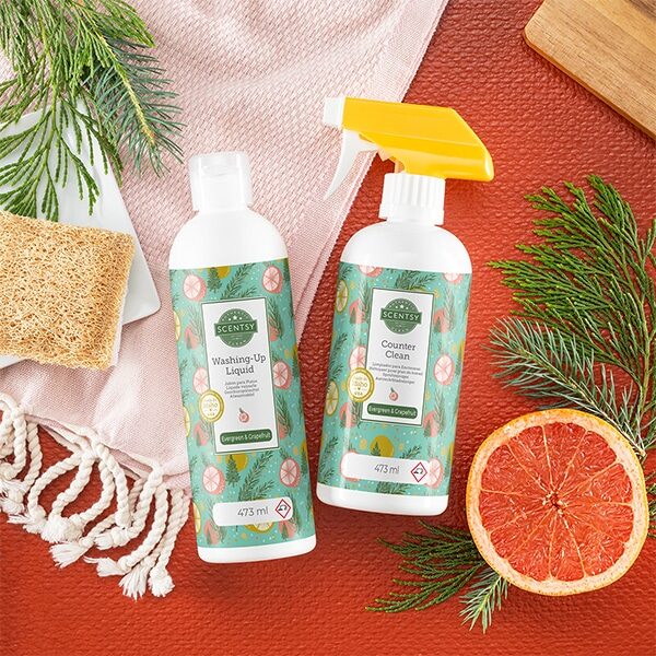 Evergreen & Grapefruit Scentsy Clean Bundle Styled