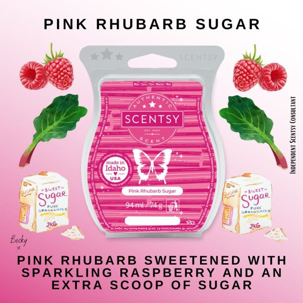 Pink Rhubarb Sugar Scentsy Bar