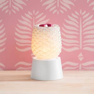 Scallop Scentsy Mini Warmer with Tabletop Base Styled