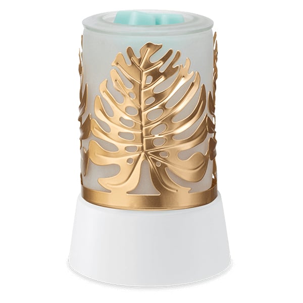 Luxe Leaves Scentsy Mini Warmer with Tabletop Base Off