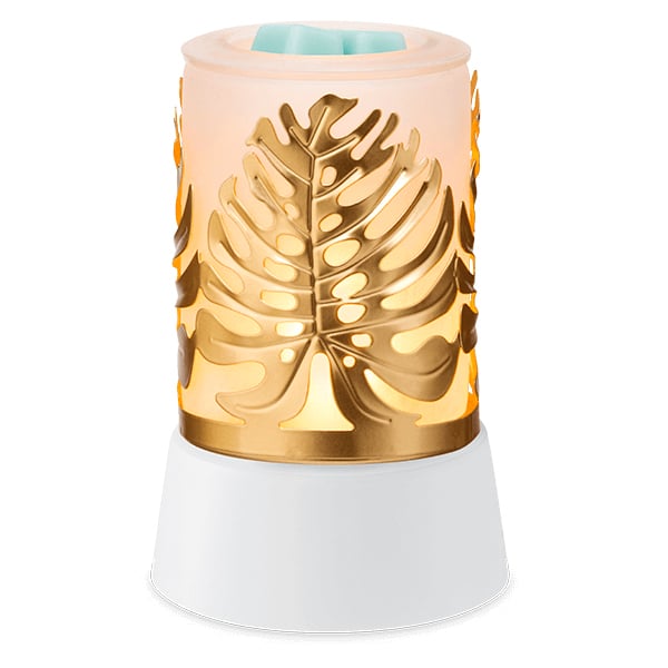 Luxe Leaves Scentsy Mini Warmer with Tabletop Base With Wax