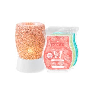 Glitter Rose Gold Mini Warmer with Tabletop Base With 3 FREE Bars