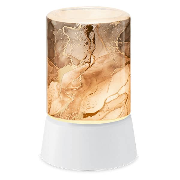 Gold Cracked Marble Mini Warmer with Tabletop Base