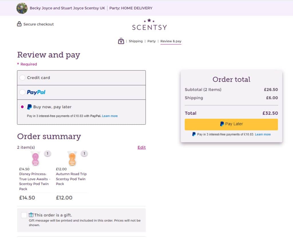 Scentsy Buy Now Pay Later  With PayPal's Pay Later
