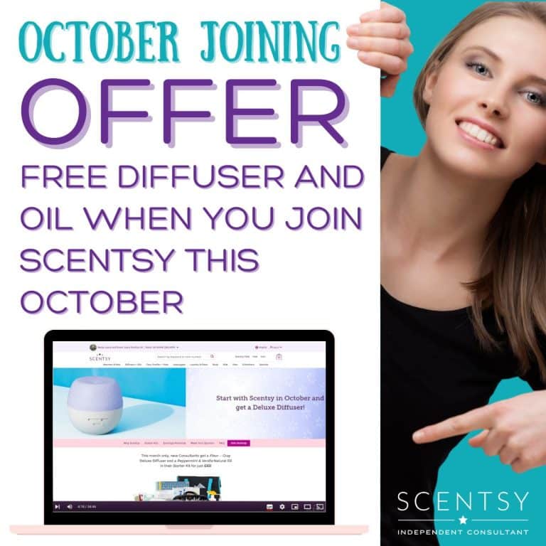 Join Scentsy This October & Receive a FREE Scentsy Diffuser & Oil