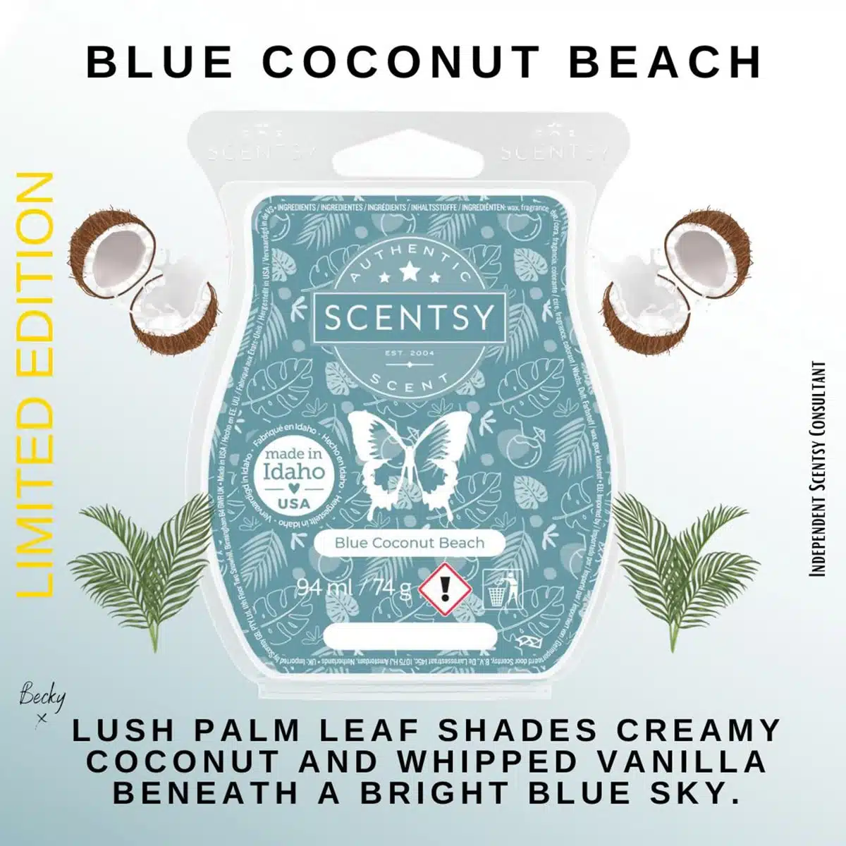 Blue Coconut Beach Scentsy Bar - The Candle Boutique - Scentsy UK ...