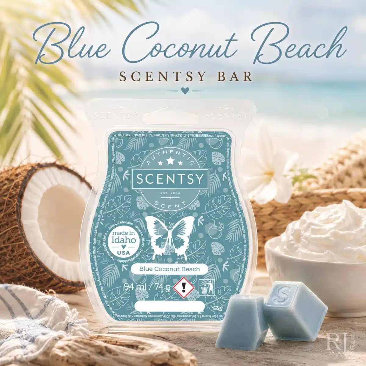 Blue Coconut Beach Scentsy Wax Bar Melt Blue Coconut Beach Scentsy Wax Bar Melt