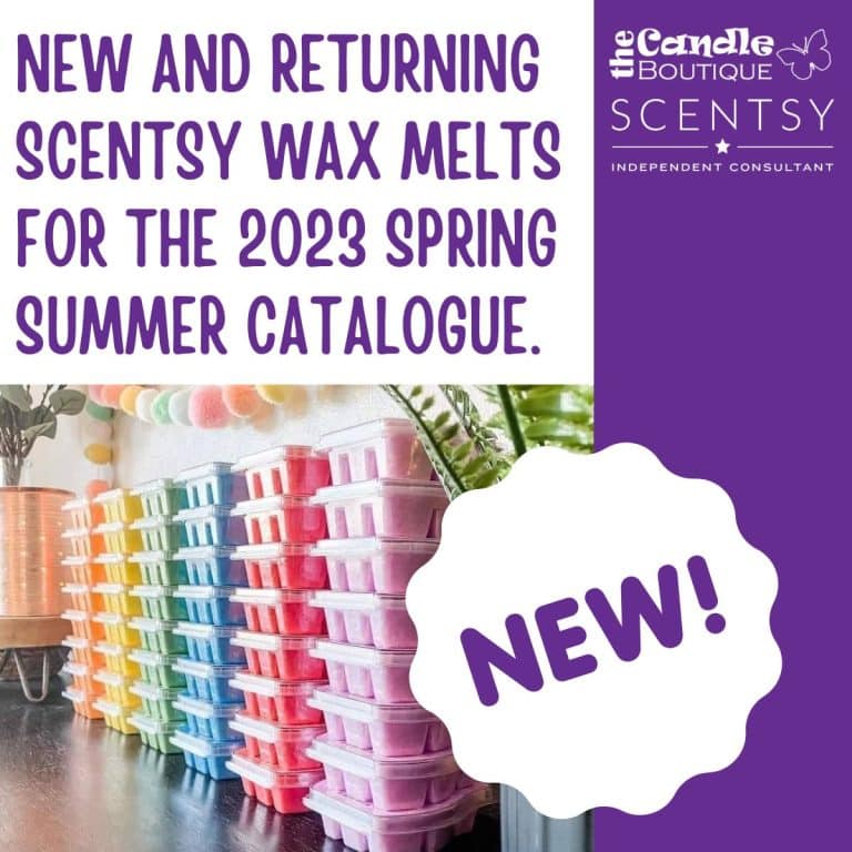 New and returning Scentsy Wax Melts for the 2023 Spring Summer Catalogue.