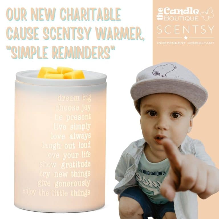 Our new charitable cause Scentsy warmer, Simple Reminders, is available on 1 March 2023