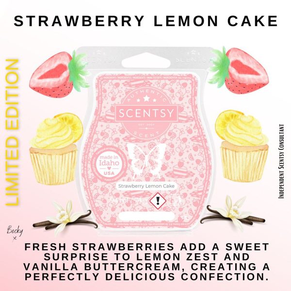 Strawberry Lemon Cake Scentsy Wax Bar