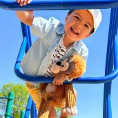 Otis the Orangutan Scentsy Buddy With Child