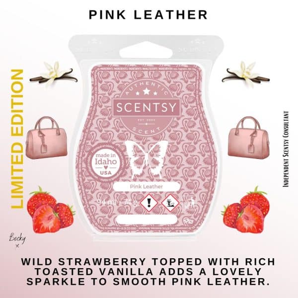 Pink Leather Scentsy Wax Bar (August Scent of the Month)