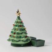 Merry Little Christmas Green Scentsy Warmer With Dish Removed
