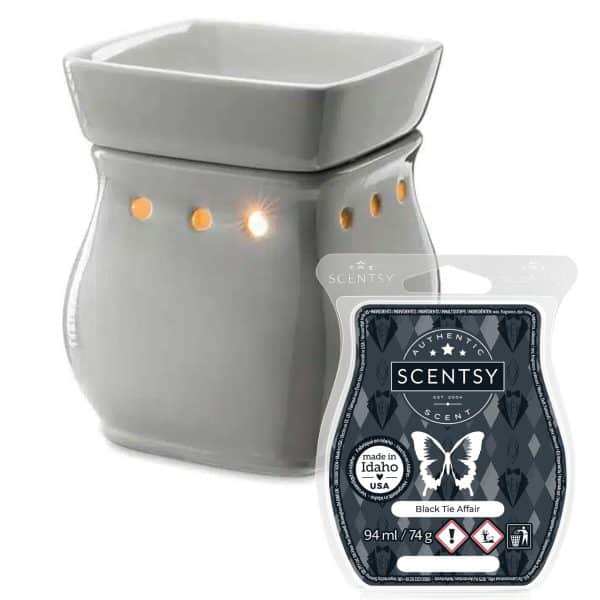 Classic Curve – Gloss Gray Warmer + Black Tie Affair Scentsy Bar Bundle Scentsy Product - The ...
