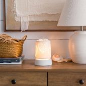 Heart to Heart Scentsy Mini Warmer with Tabletop Base Styled