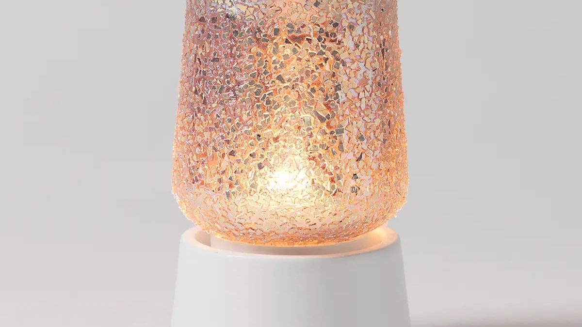 2x Abat-jour En Tissu Glitter Rose Doux 40x19cm - Style Art Déco - Neuf