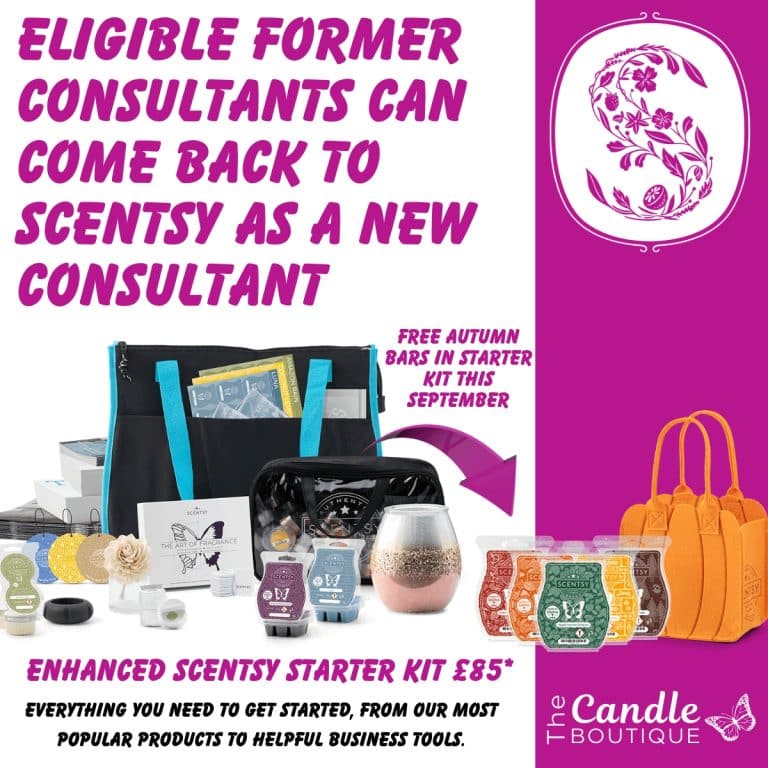 Eligible former Consultants can come back to Scentsy as a NEW Consultant