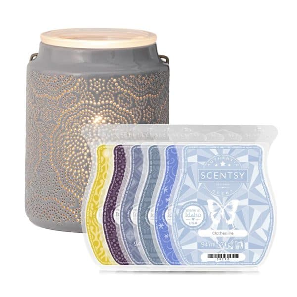 The Escentials Warmer & 6-Bar Scentsy Bundle
