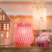 Frosted in Fuchsia Scentsy Warmer Styled 1
