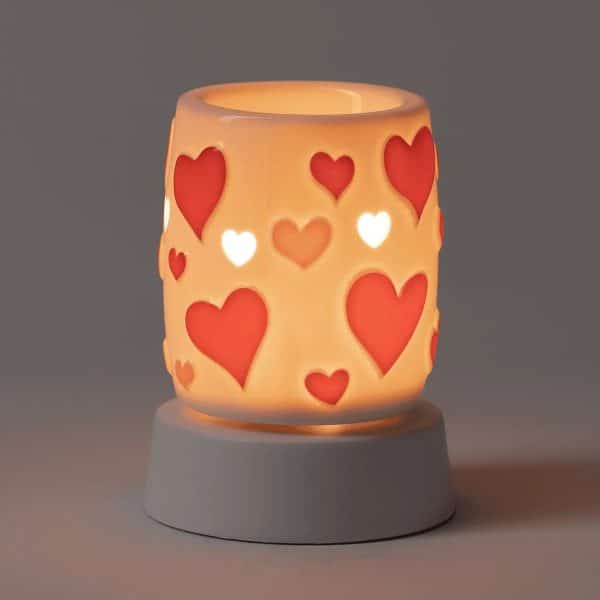 Heartstruck Scentsy Mini Warmer with Tabletop Base Dark Setting Heartstruck Scentsy Mini Warmer with Tabletop Base Dark Setting