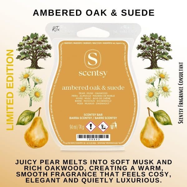 Ambered Oak & Suede Scentsy Wax Bar Ambered Oak & Suede Scentsy Wax Bar