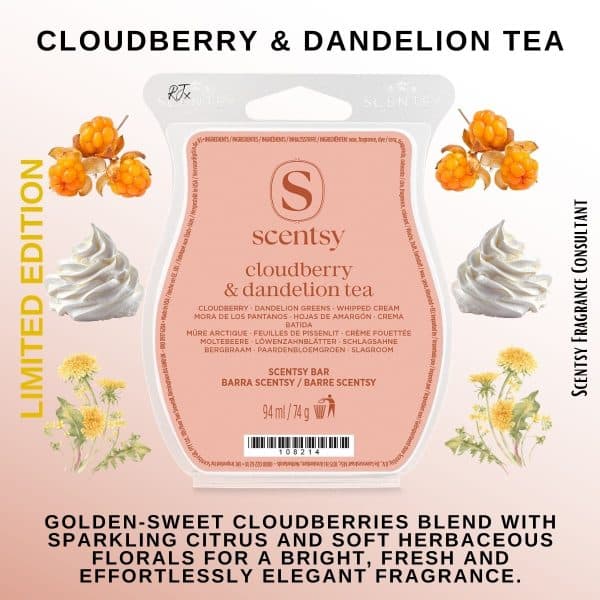 Cloudberry & Dandelion Tea Scentsy Wax Bar Cloudberry & Dandelion Tea Scentsy Wax Bar