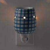 Cottage Gingham – Blue Scentsy Plugin Mini Warmer Dark Setting