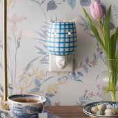 Cottage Gingham – Blue Scentsy Plugin Mini Warmer Styled