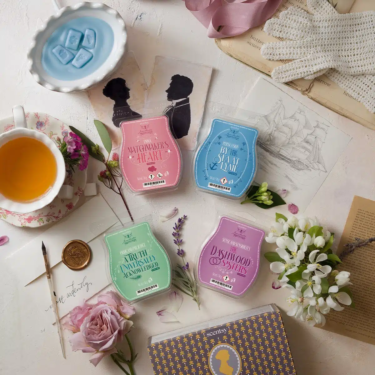 Jane Austen Signiture Scentsy Wax Collection Styled