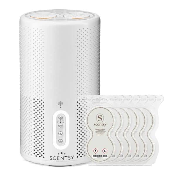 Scentsy Air Purifier in white with 6 Packs of Pods