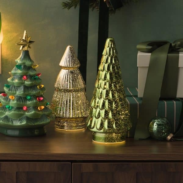 Scentsy LED Décor Trees Green & Gold Styled