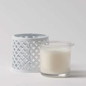 White Trellis Scentsy Candle Insert & Holder Seperated